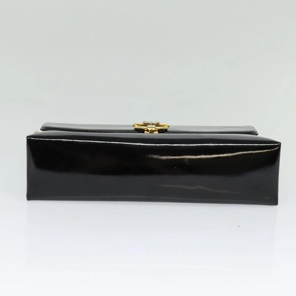 GUCCI Chain Shoulder Bag Patent leather Black Gold Auth BA2705 - Picture 7 of 16